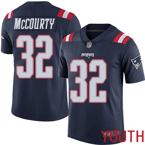 New England Patriots Football 32 Rush Vapor Limited Navy Blue Youth Devin McCourty NFL Jersey